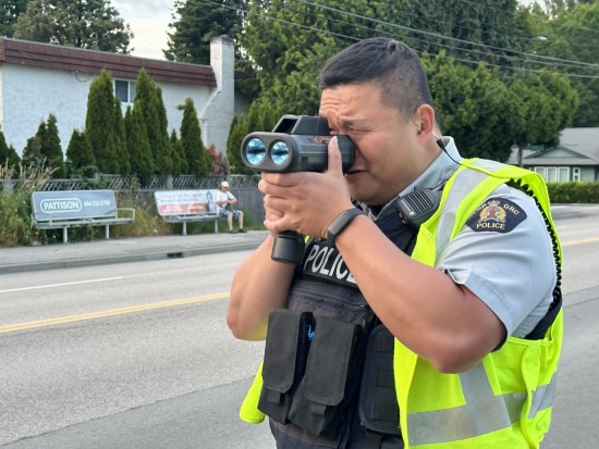 Richmond RCMP officer conducting traffic enforcement